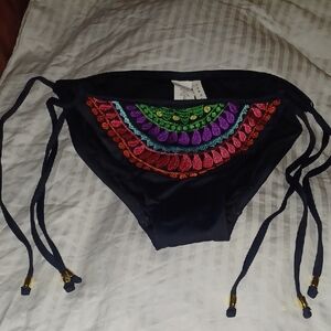 TRINA TURK, Colorful Embroidered Bikini Bottom, NWOT